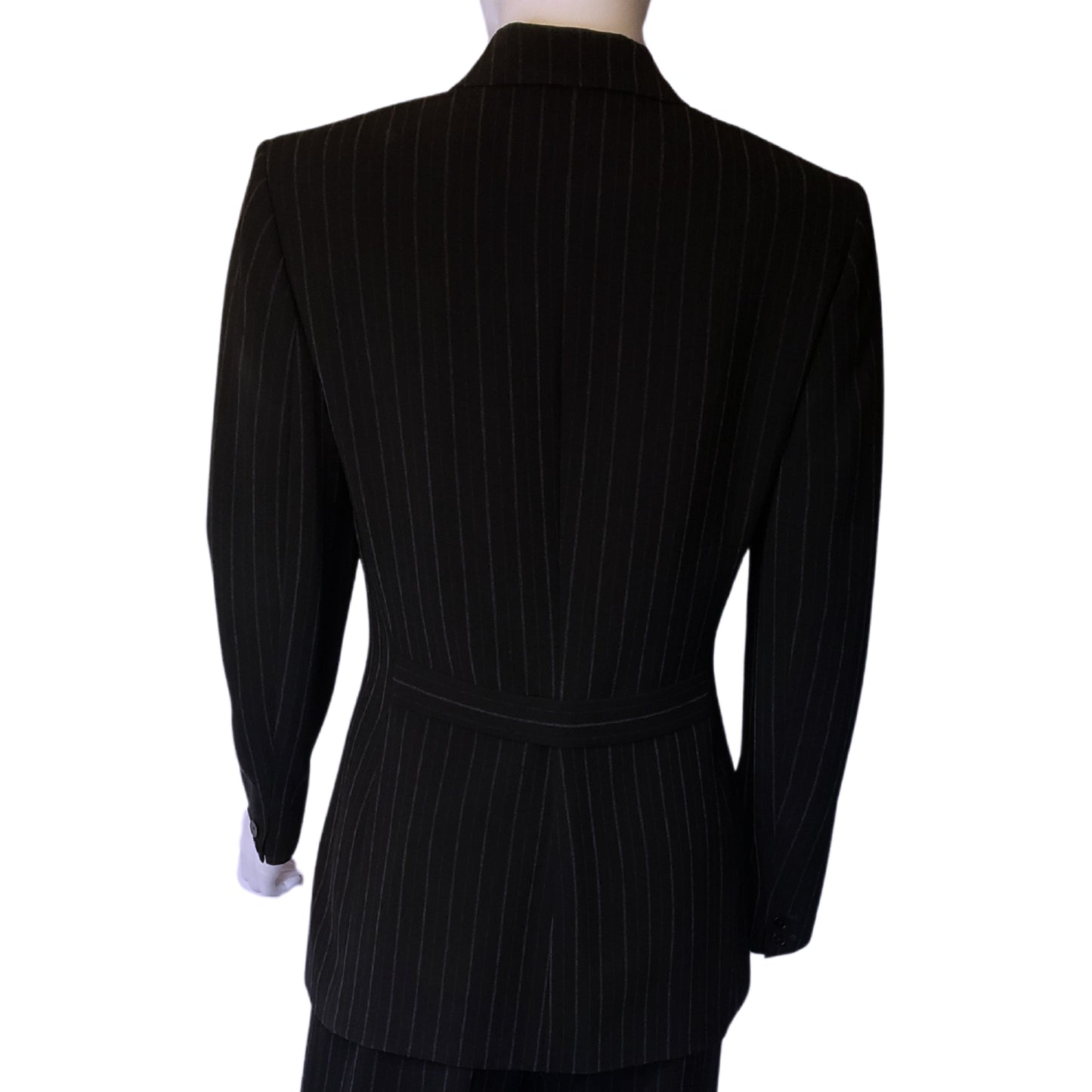 ANN TAYLOR Pin Striped Suit with Button Up Shirt-Jacket and Straight Pleated Dress Pants, Size 2