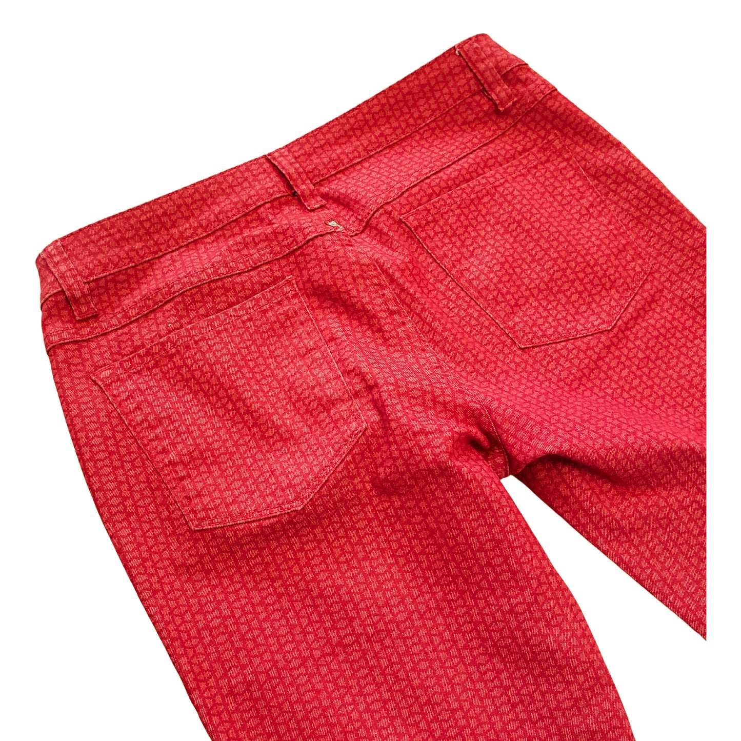 PRANA Sassy Red Patterned Skinny Stretch Pants, Size 6