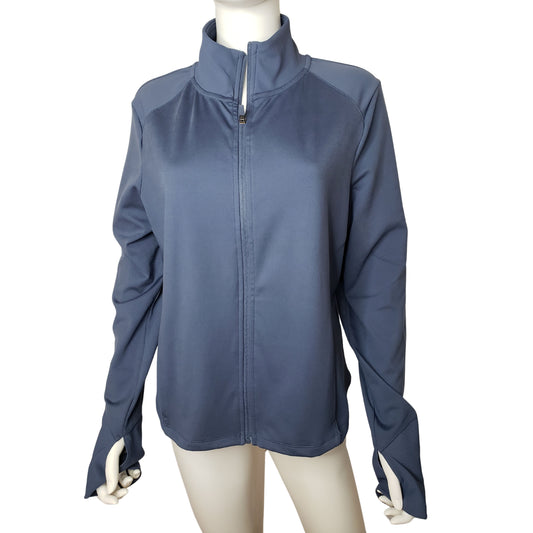 DANSKIN Steel Blue Long Sleeve Zip Up Track Jacket, XL