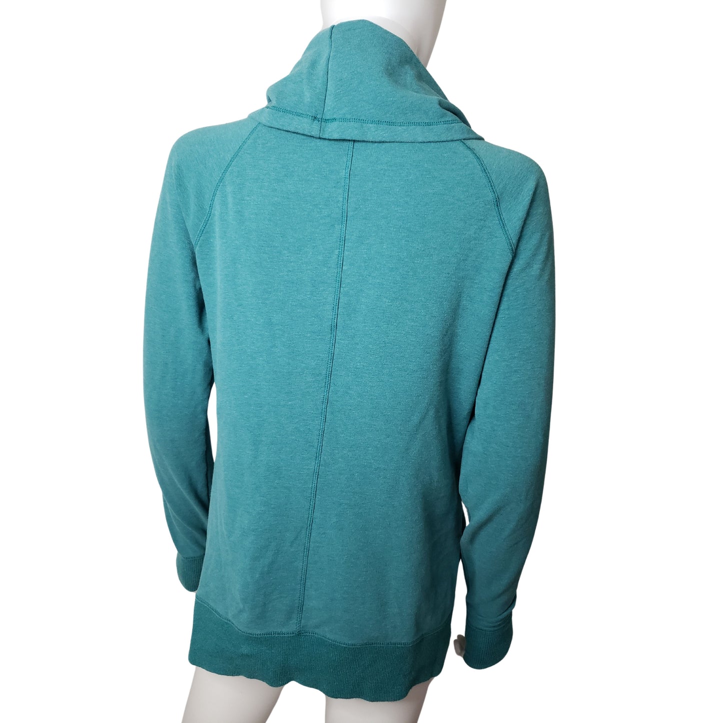 L.L. BEAN Awesome Aqua Long Sleeve Sweatshirt with Oversized Cowl Turtleneck, Small