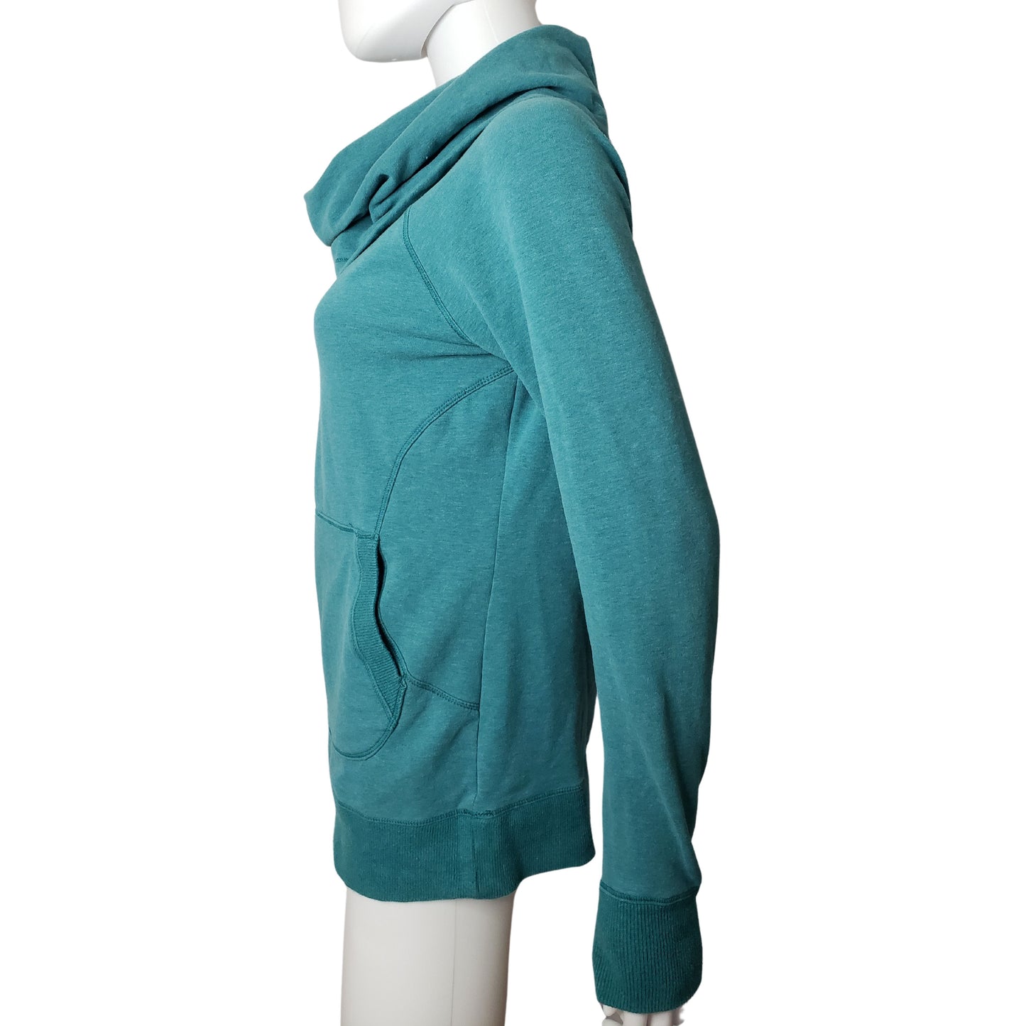 L.L. BEAN Awesome Aqua Long Sleeve Sweatshirt with Oversized Cowl Turtleneck, Small