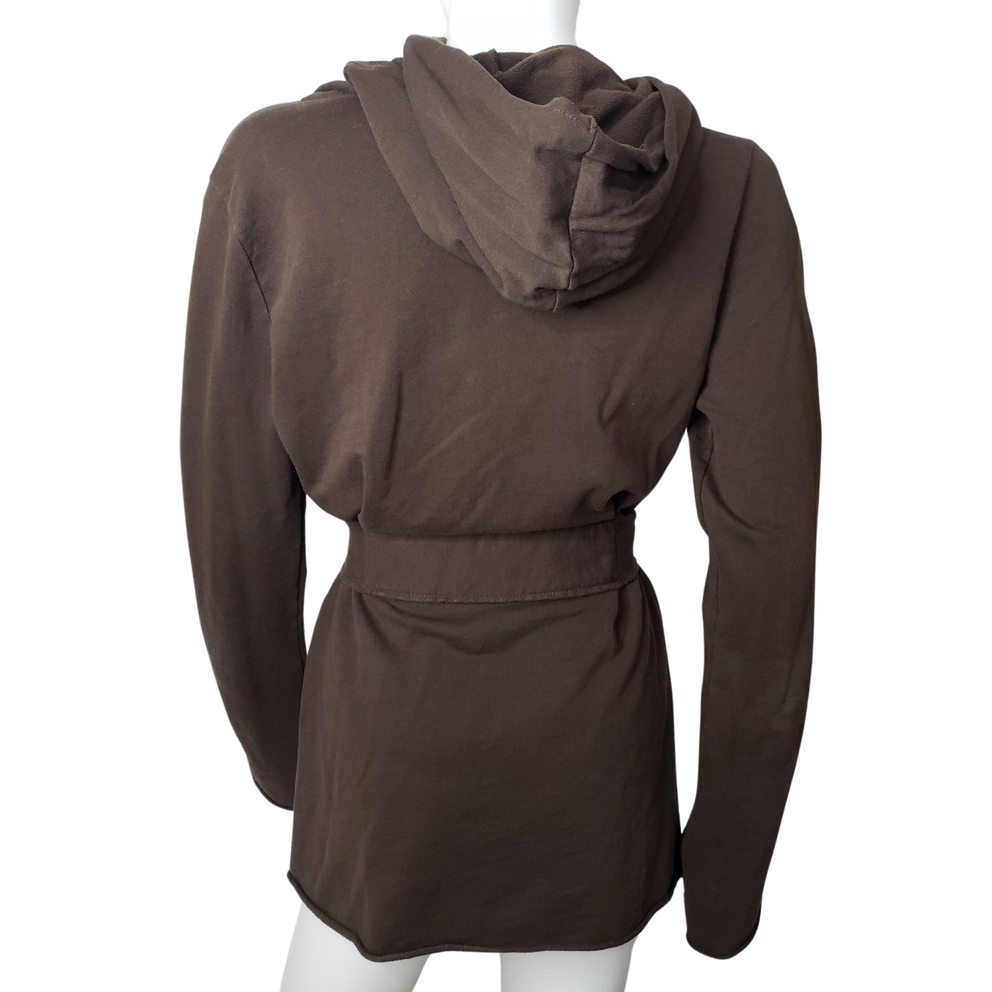 LUCKY BRAND Coffee Brown Robe-Wrap Long Sleeved Hoodie, Medium