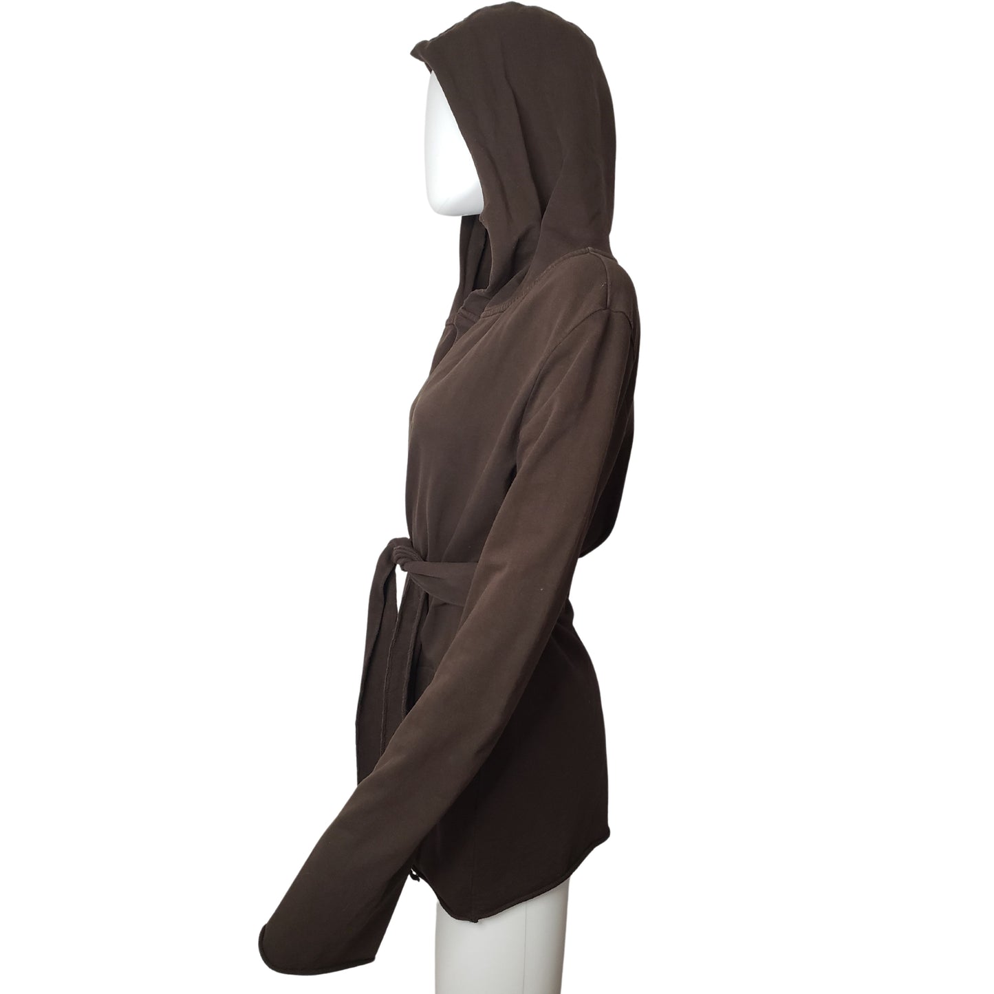 LUCKY BRAND Coffee Brown Robe-Wrap Long Sleeved Hoodie, Medium