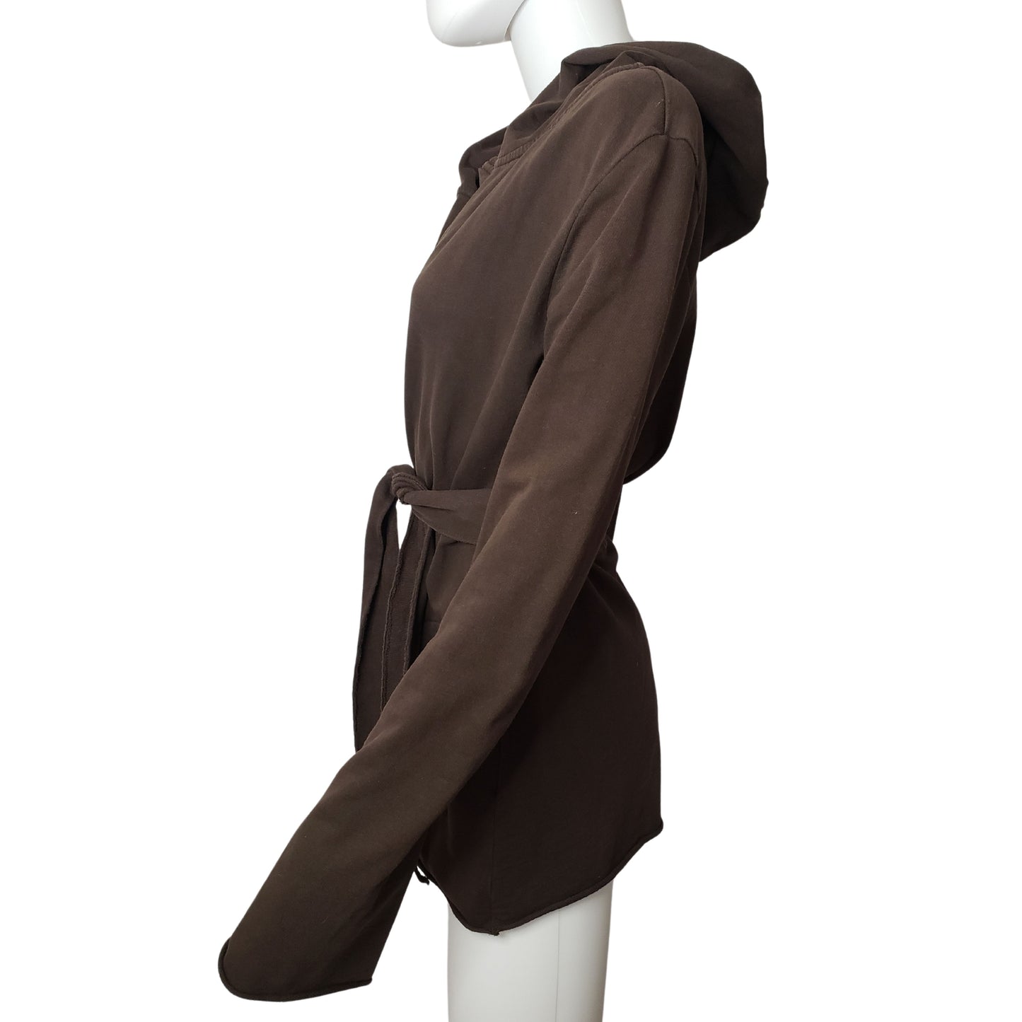 LUCKY BRAND Coffee Brown Robe-Wrap Long Sleeved Hoodie, Medium