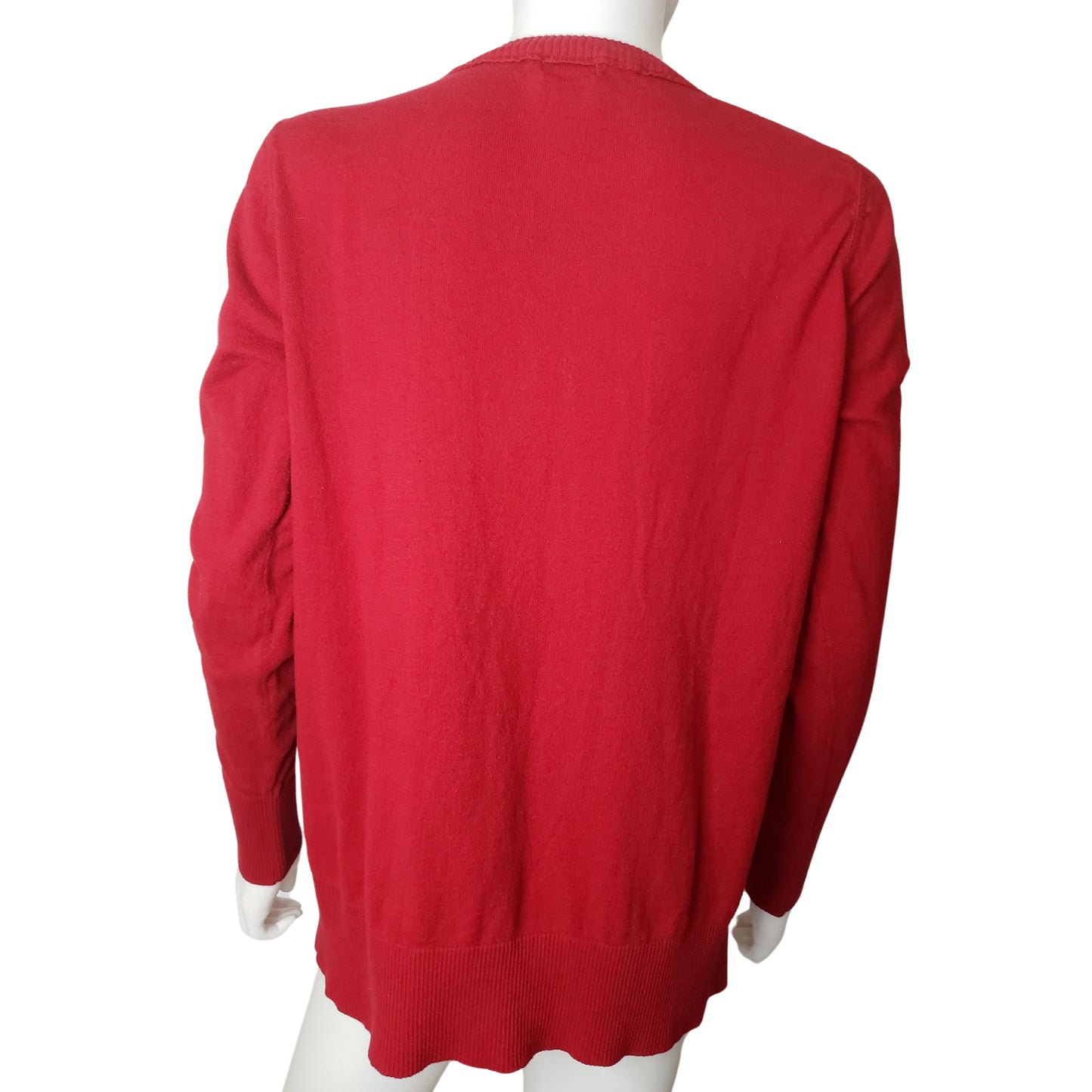 MOSSIMO Red Varsity Style Long Sleeve Sweater Cardigan, XXL