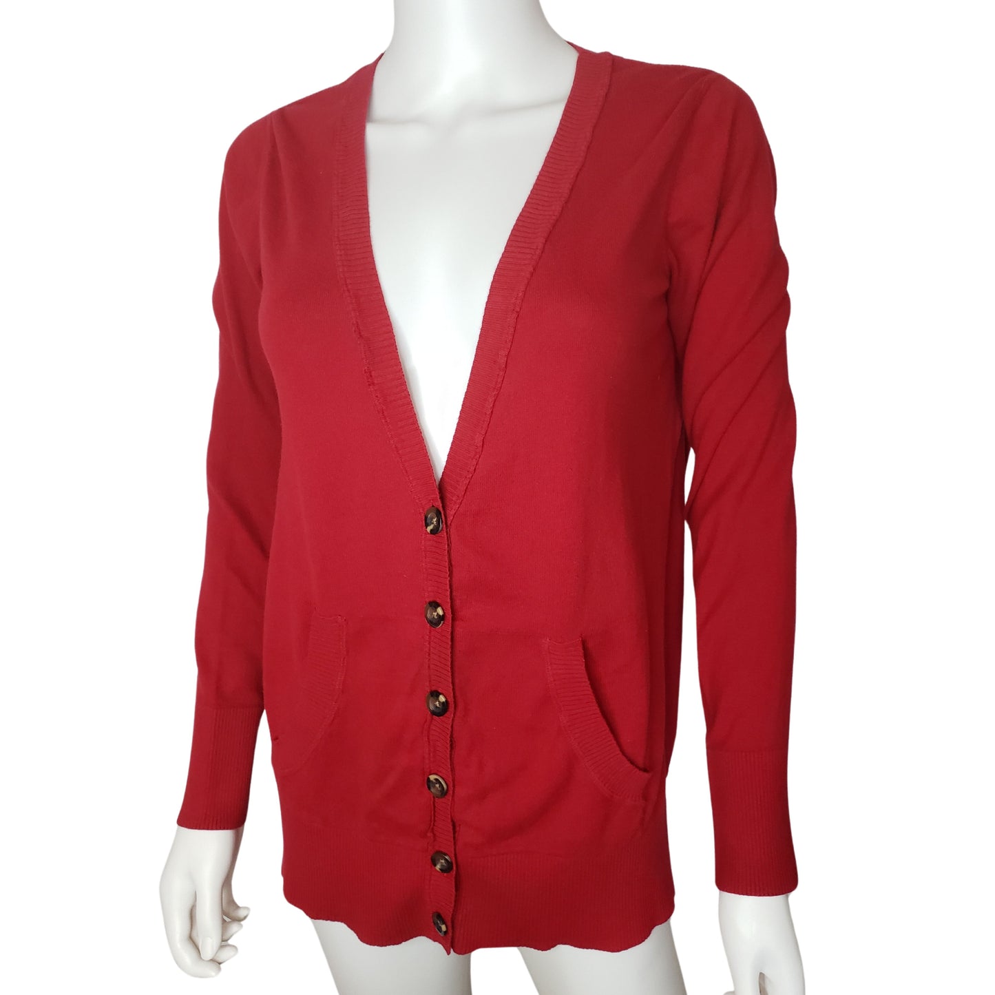 MOSSIMO Red Varsity Style Long Sleeve Sweater Cardigan, XXL