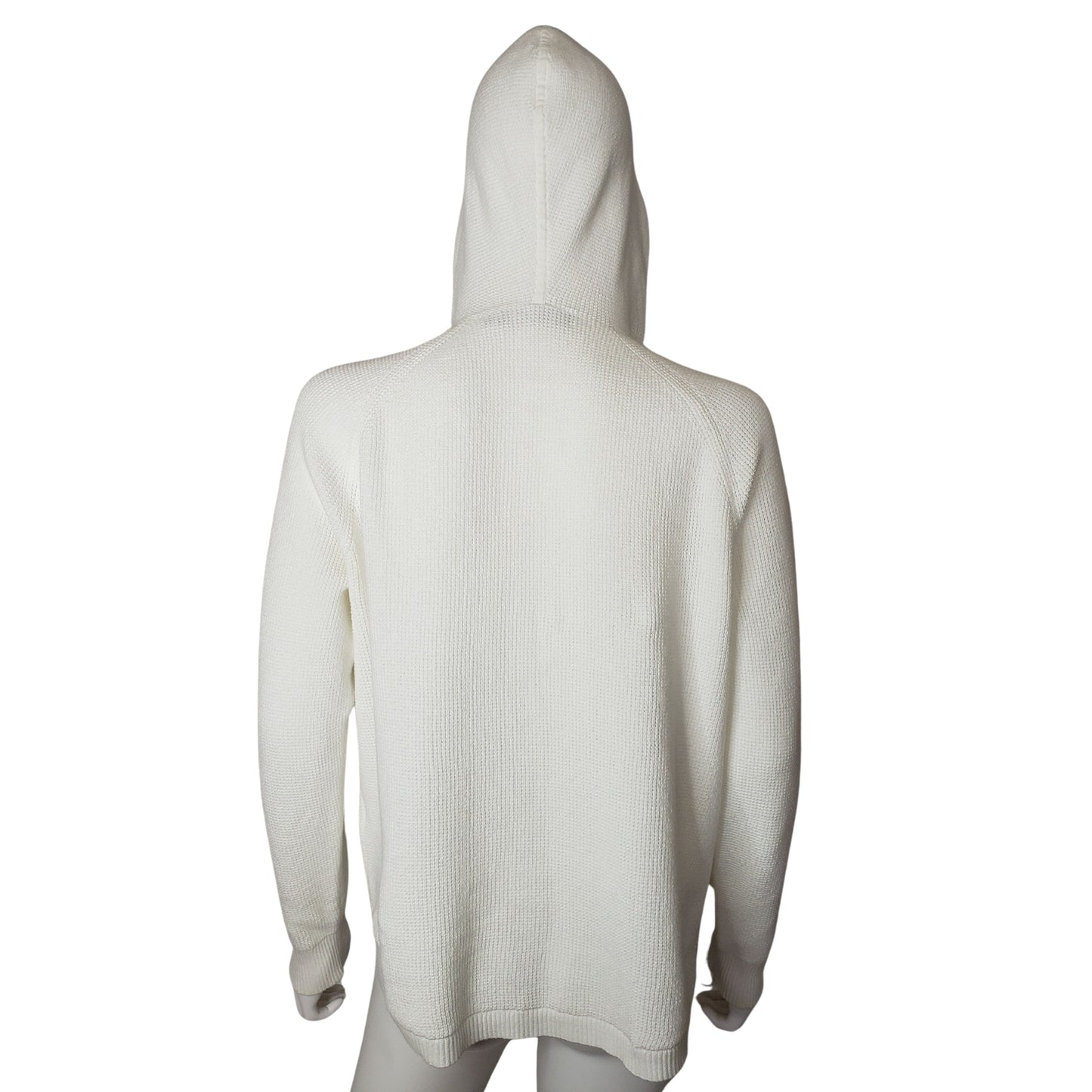 LAUREN by RALPH LAUREN Wonderful White Seed Stitched Hooded Sweater, XL