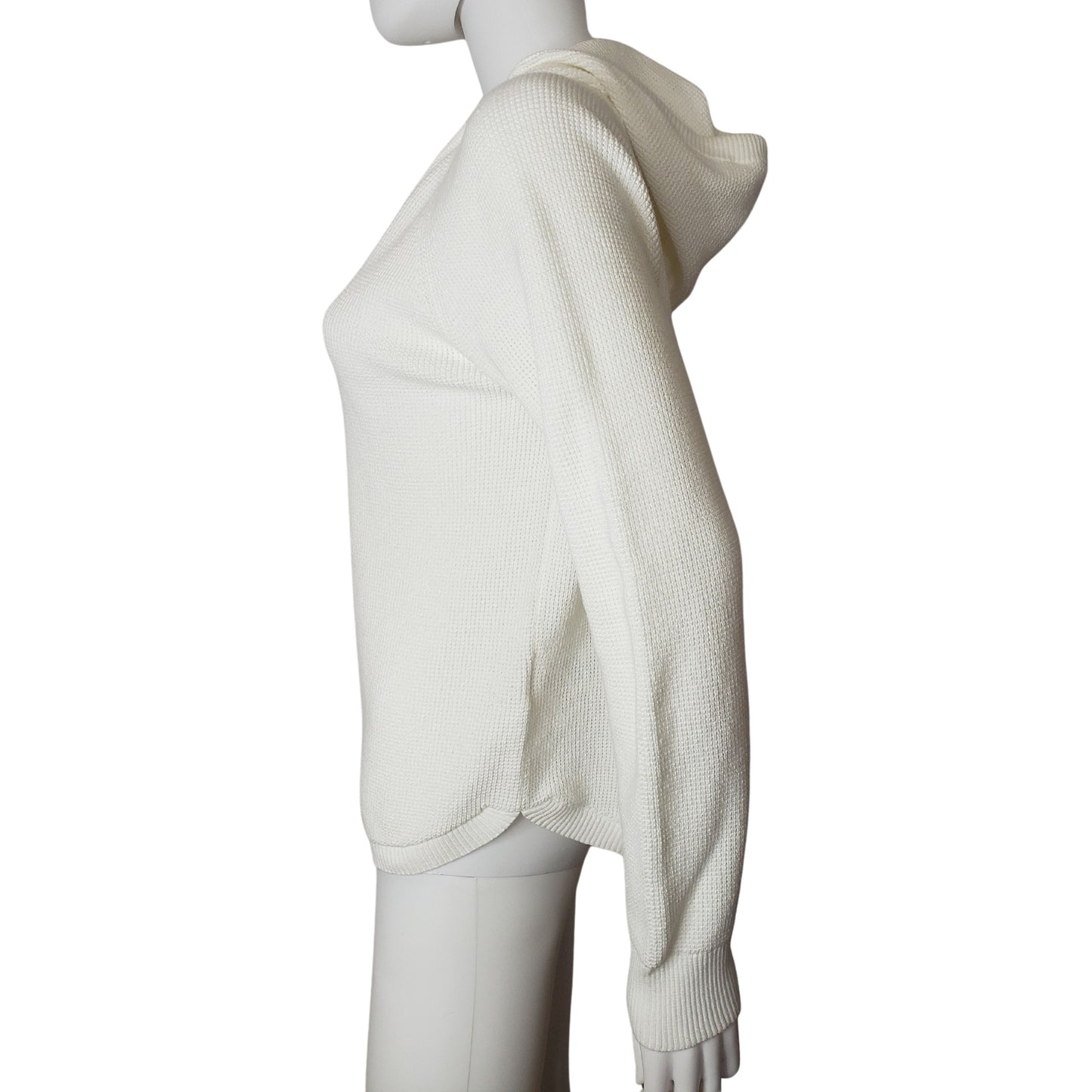 LAUREN by RALPH LAUREN Wonderful White Seed Stitched Hooded Sweater, XL