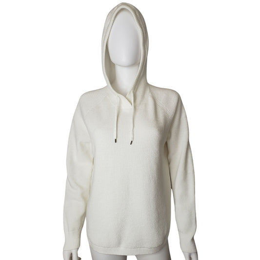 LAUREN by RALPH LAUREN Wonderful White Seed Stitched Hooded Sweater, XL