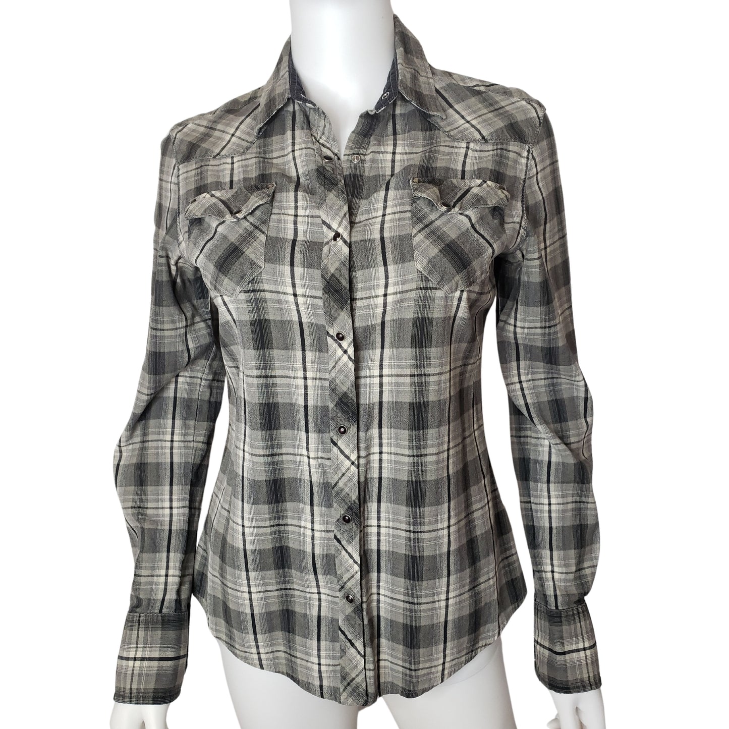 KUHL Picture Perfect Plaid Long Sleeve Button Up Collared Shirt, Small