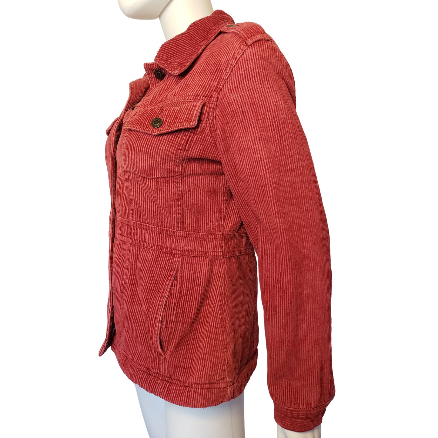 XHILIRATION Raspberry Corduroy Jacket with Fleece Lining, Medium