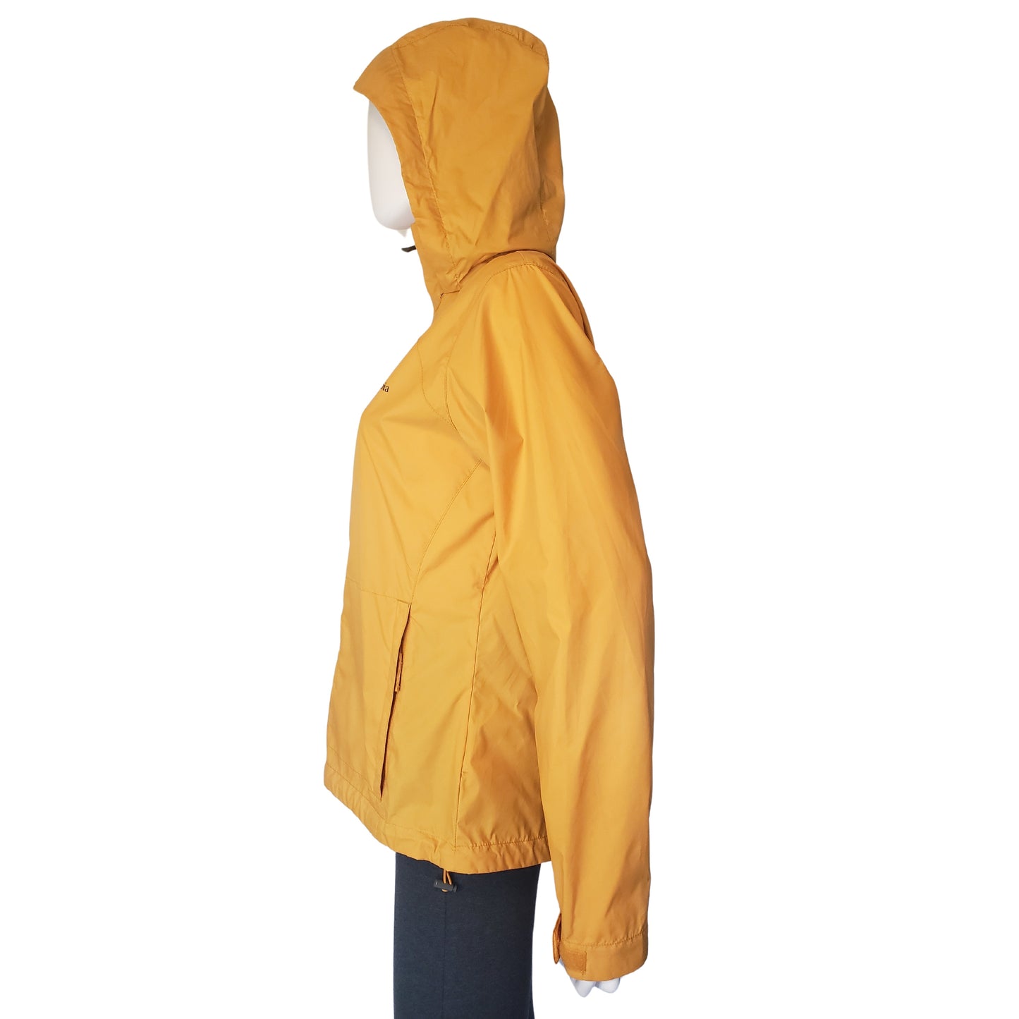 COLUMBIA Bright Mustard Yellow Windbreaker, Medium