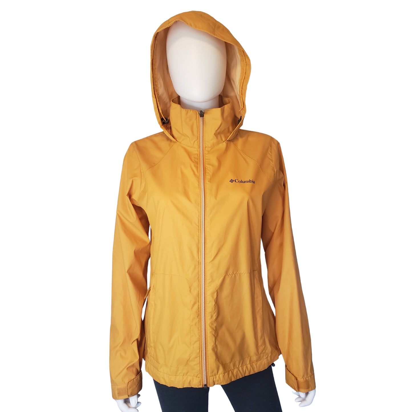 COLUMBIA Bright Mustard Yellow Windbreaker, Medium