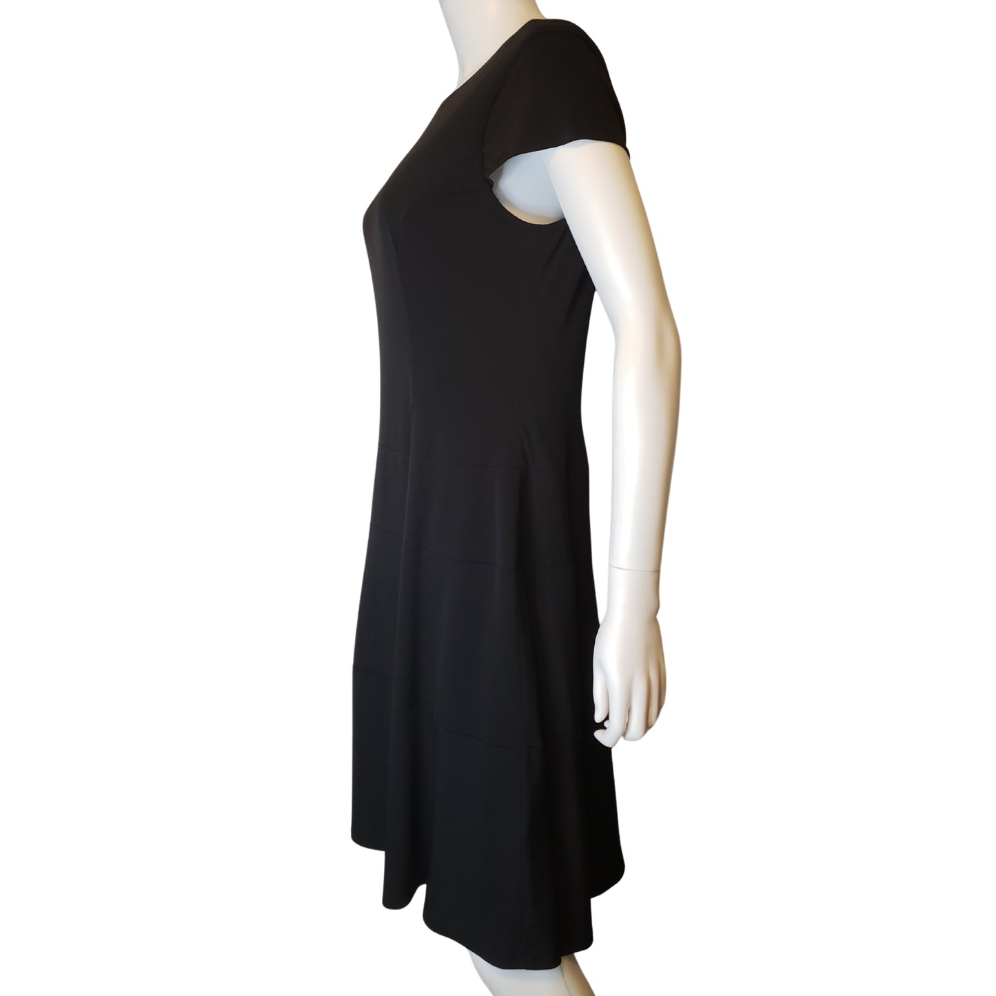 CHRISTOPER & BANKS Black Dress with Drop Waist and Drop Shoulder Sleeves, M