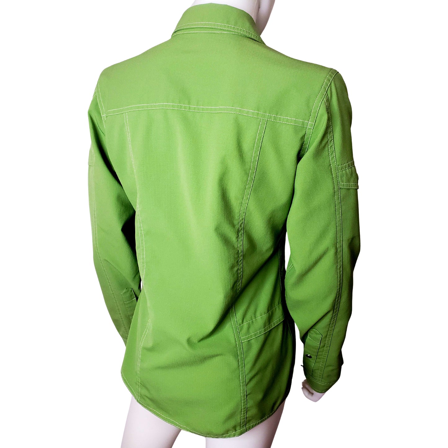 KUHL Soft Lime Green Button Up Long Sleeve Collared Shirt, Small