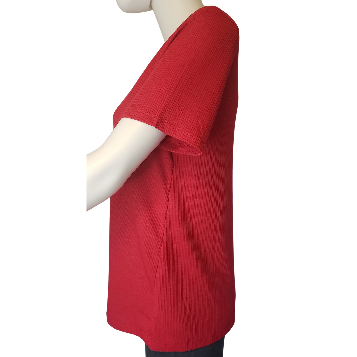 OLD NAVY Red Ribbed V-Neck Shirt, Small