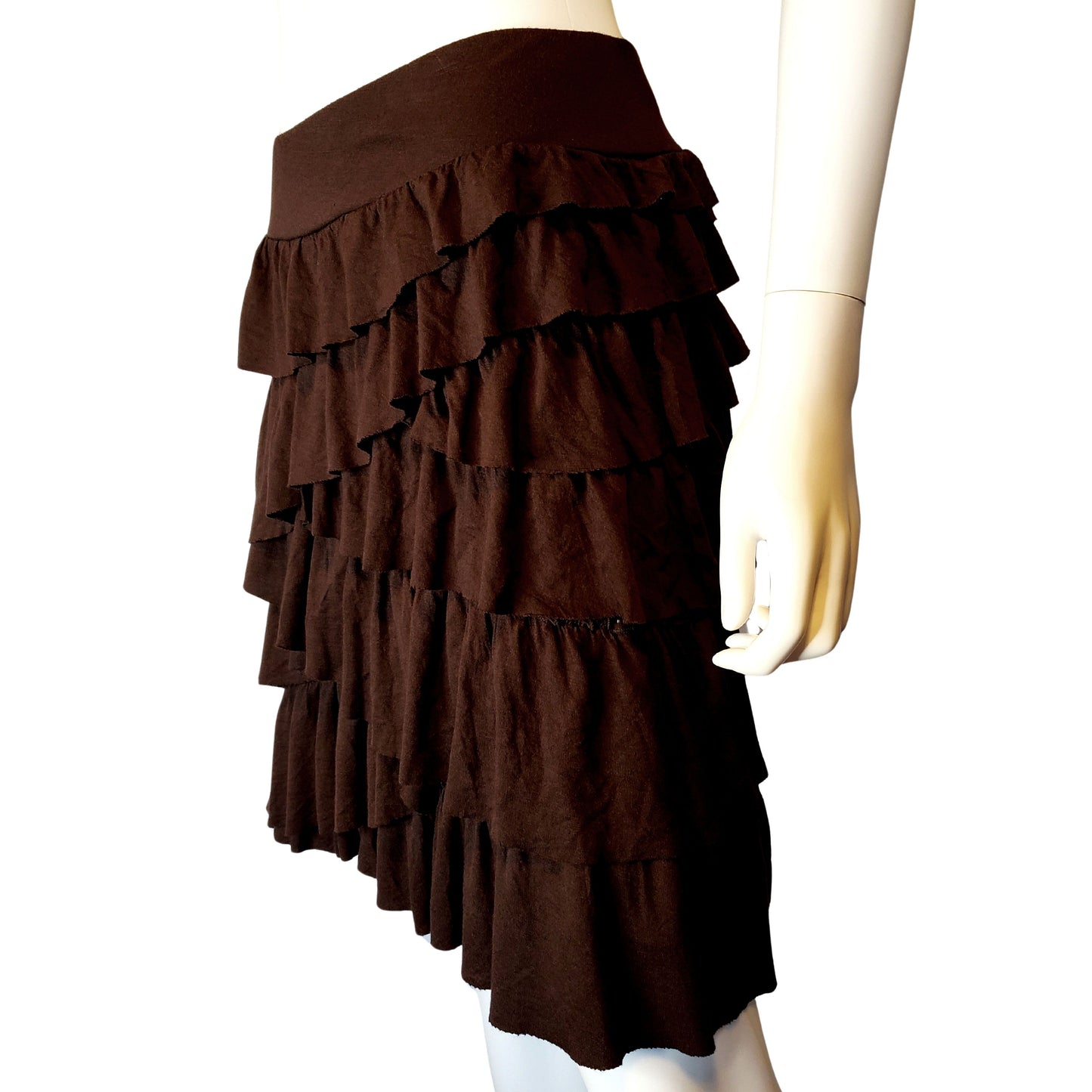 INTERNATIONAL CONCEPTS Chocolate Tiered Tulip Knee Length Skirt, Large