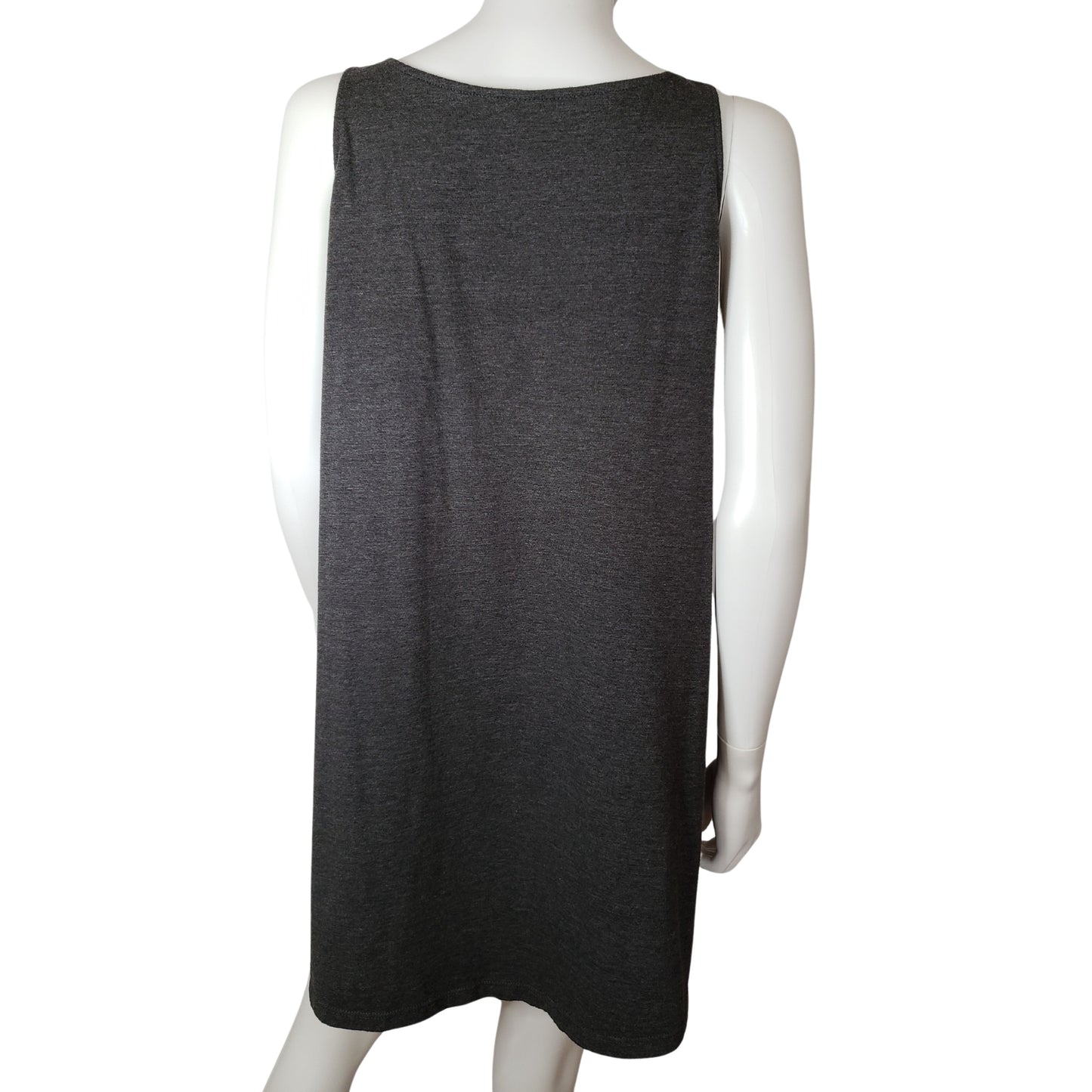 Dark Feathered Heather Gray Tank/Cover-Up, Medium