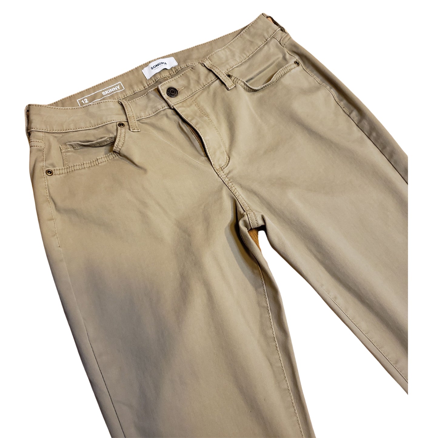 SONOMA Peanut Colored Stretch Skinny Pants, Size 12