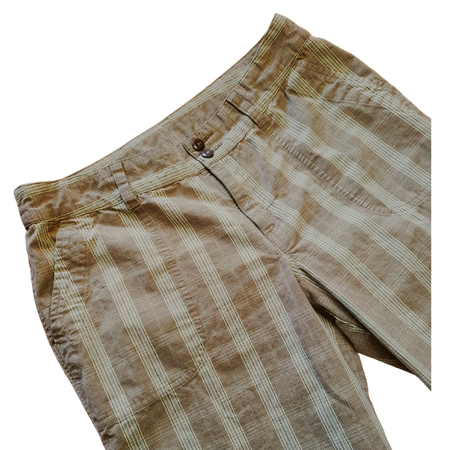 PATAGONIA Beige & White Plaid Long Shorts, Size 10