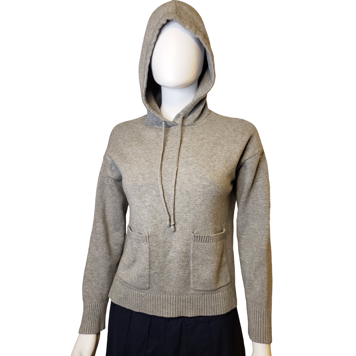 A NEW DAY Grabbin' Gray Sweater with Hoodie and Pockets, Small