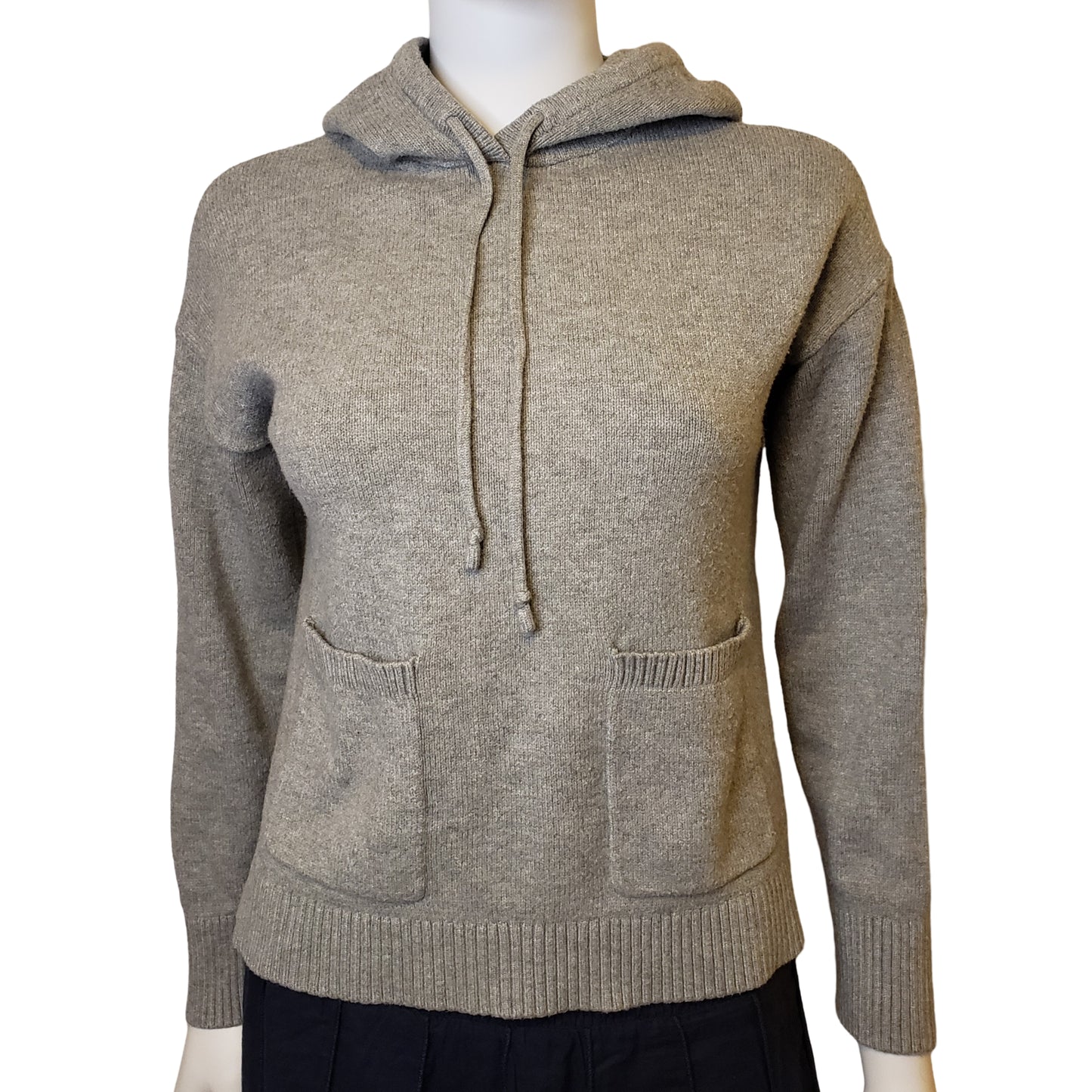 A NEW DAY Grabbin' Gray Sweater with Hoodie and Pockets, Small