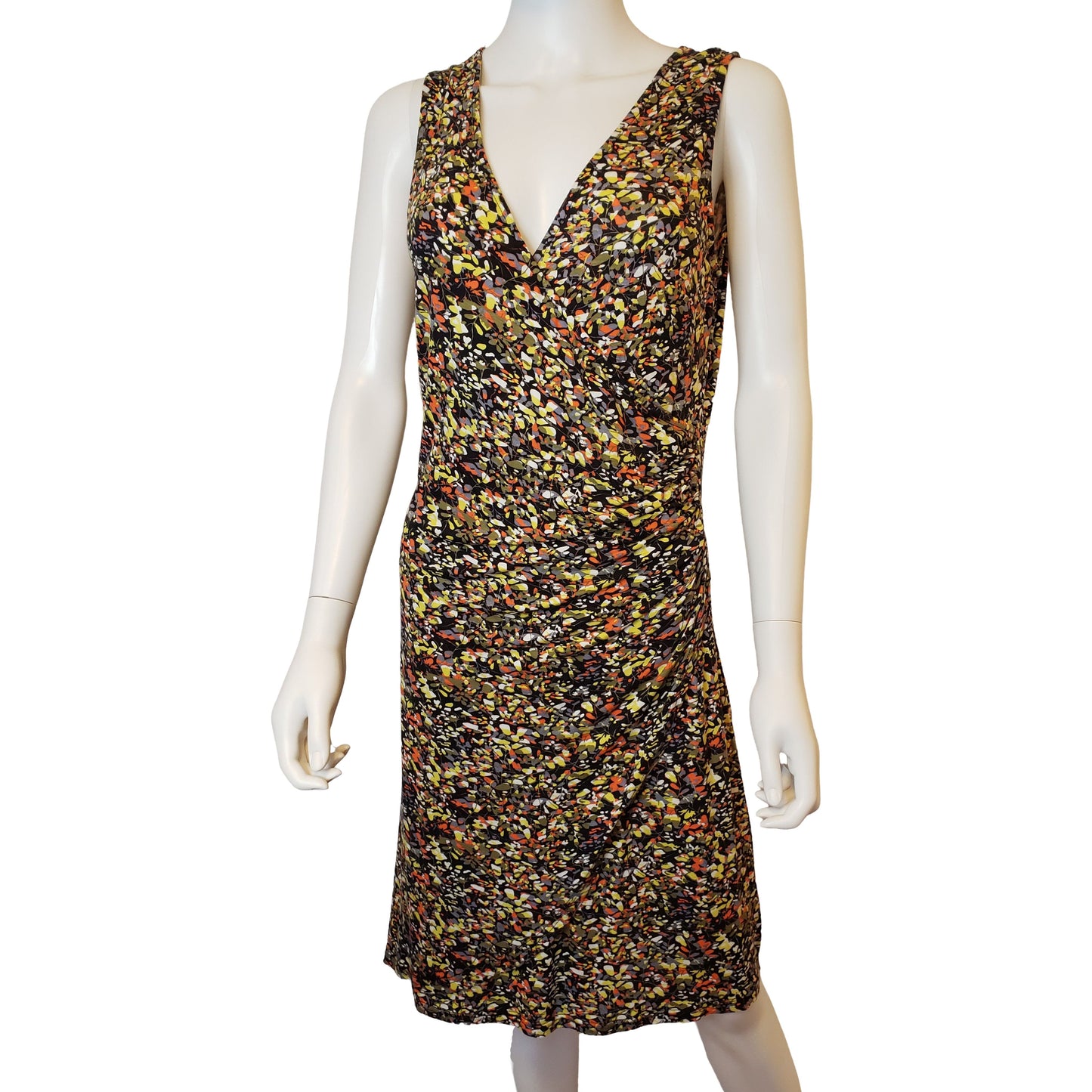 SMASH! Fun Flora Tank Dress with V Neck, Knee Length, Medium