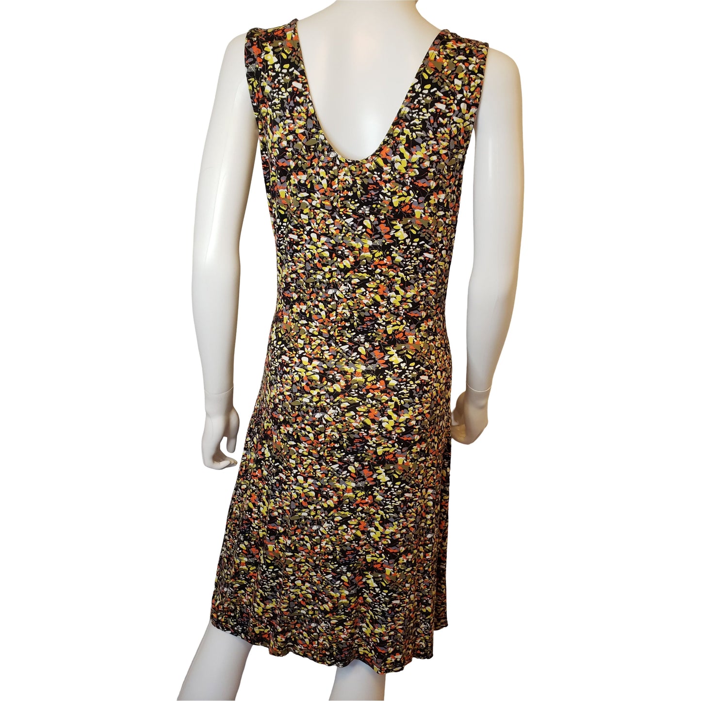 SMASH! Fun Flora Tank Dress with V Neck, Knee Length, Medium