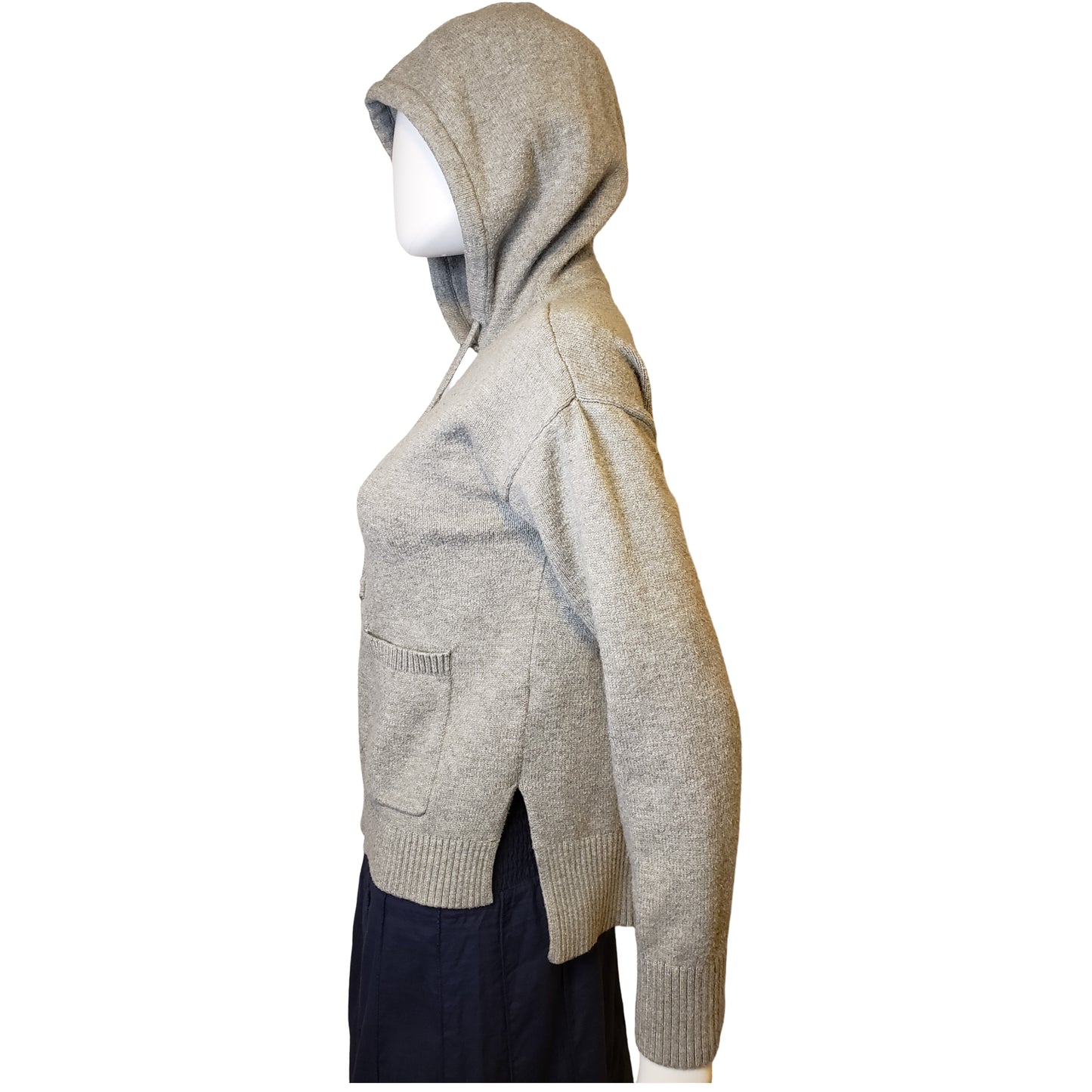 A NEW DAY Grabbin' Gray Sweater with Hoodie and Pockets, Small