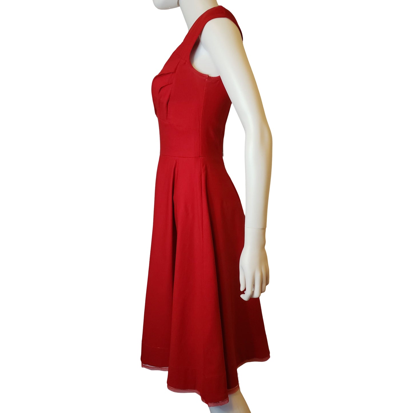 MUXXN 1950s Inspired Swing Party Dress with Cap Sleeves, Knee Length, Small Size 4