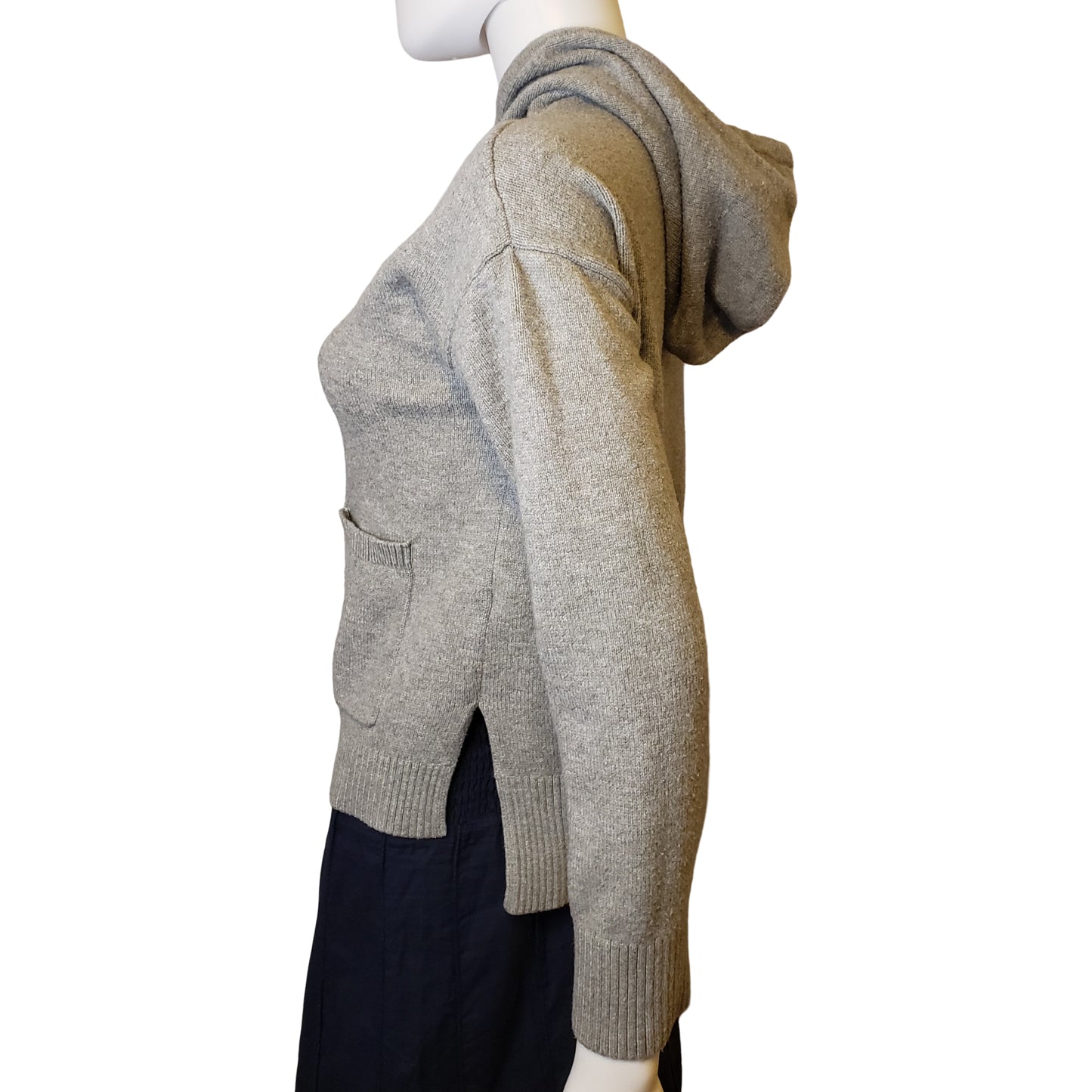 A NEW DAY Grabbin' Gray Sweater with Hoodie and Pockets, Small