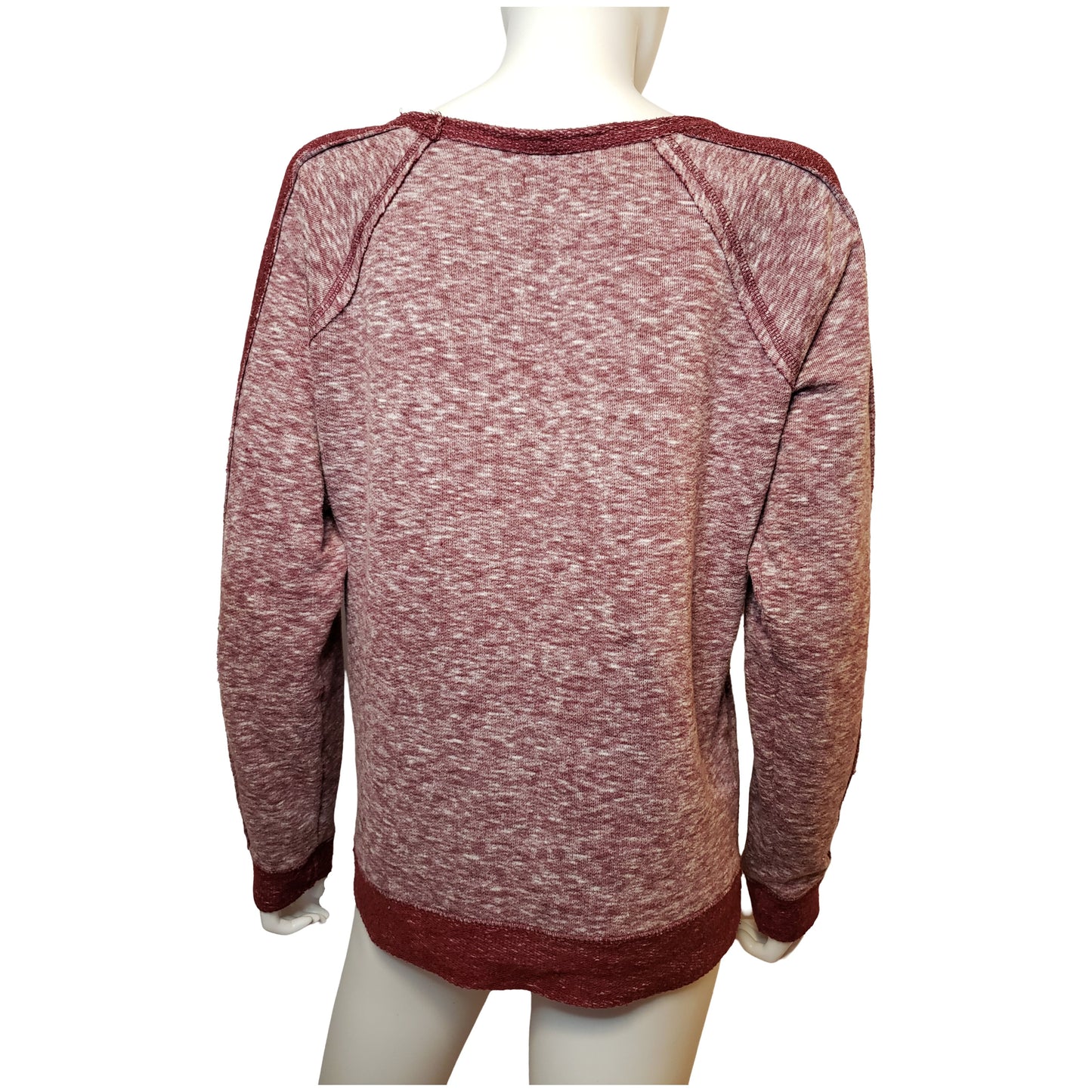 MAURICES Bold Burgundy Sweater Shirt with Long Sleeves, Large