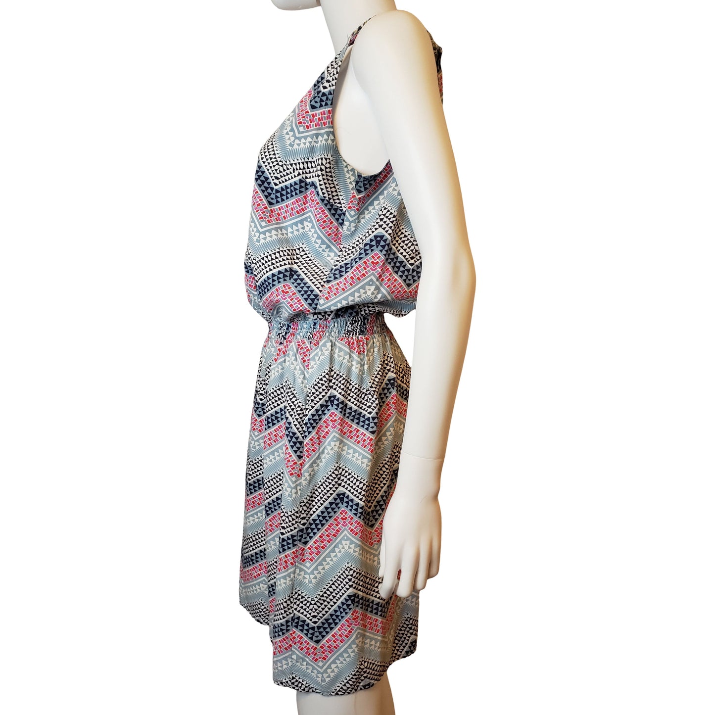 GAP Geometric Print Tank Dress with Double Straps, Above Knee Length, Large