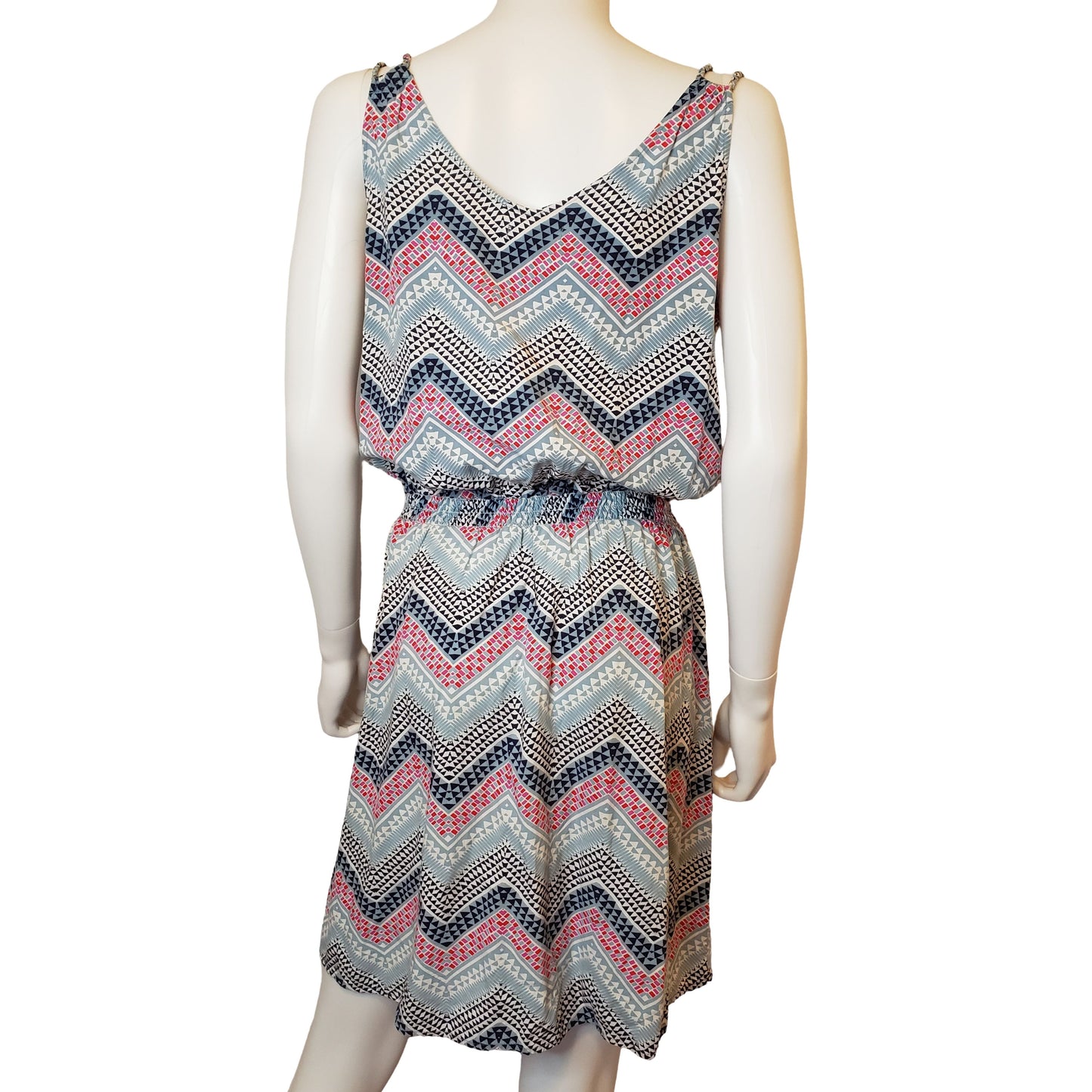 GAP Geometric Print Tank Dress with Double Straps, Above Knee Length, Large